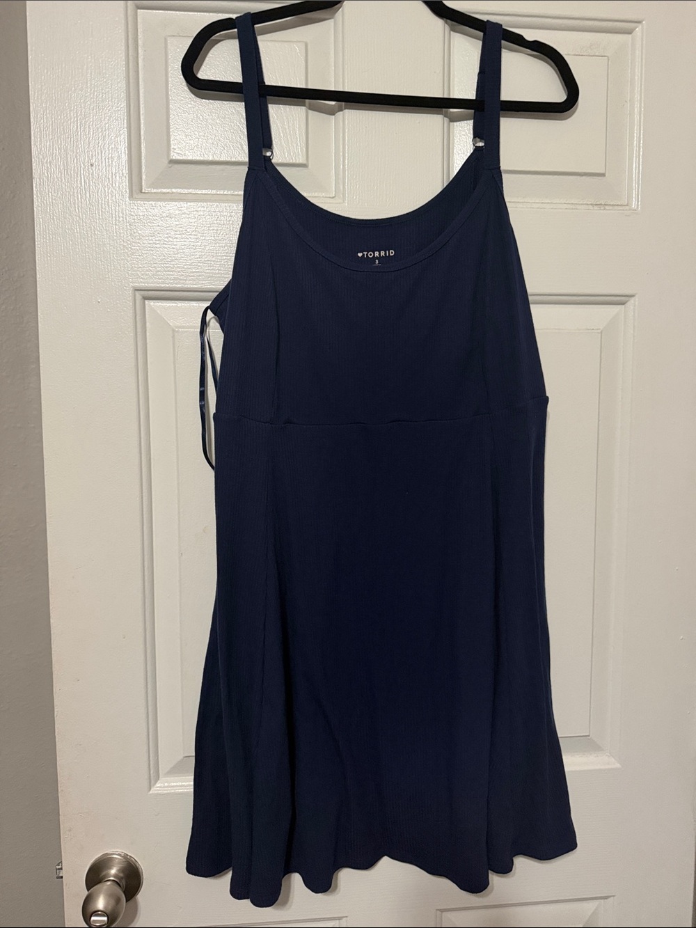 torrid Navy Ribbed A-Line dress with Adjustable Straps
